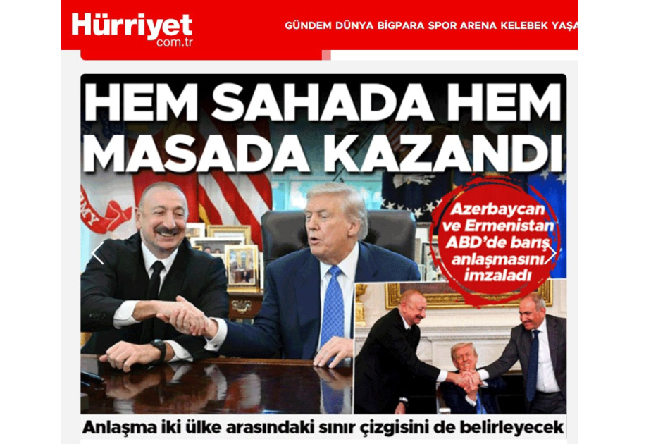 “Hürriyet” qəzeti: İlham Əliyev həm müharibədə, həm də danışıqlar masasında qalib gəlib