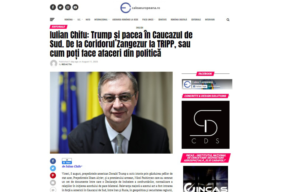 Yulian Kifu: Tramp və Cənubi Qafqazda sülh - Zəngəzur dəhlizindən TRIPP-ə