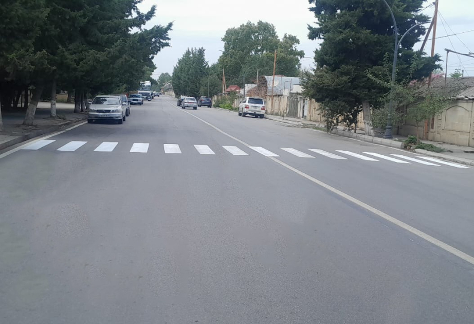 Xaçmaz şəhərində yol nişanlanma işləri davam etdirilir