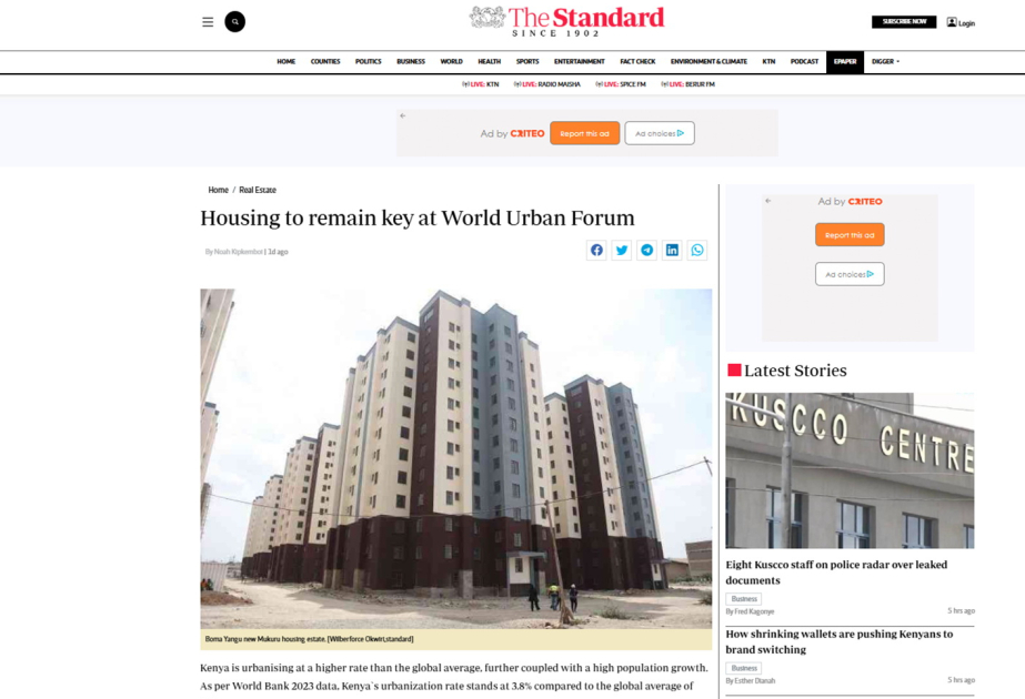 Kenyan media highlights importance of Washington declaration and upcoming World Urban Forum in Azerbaijan