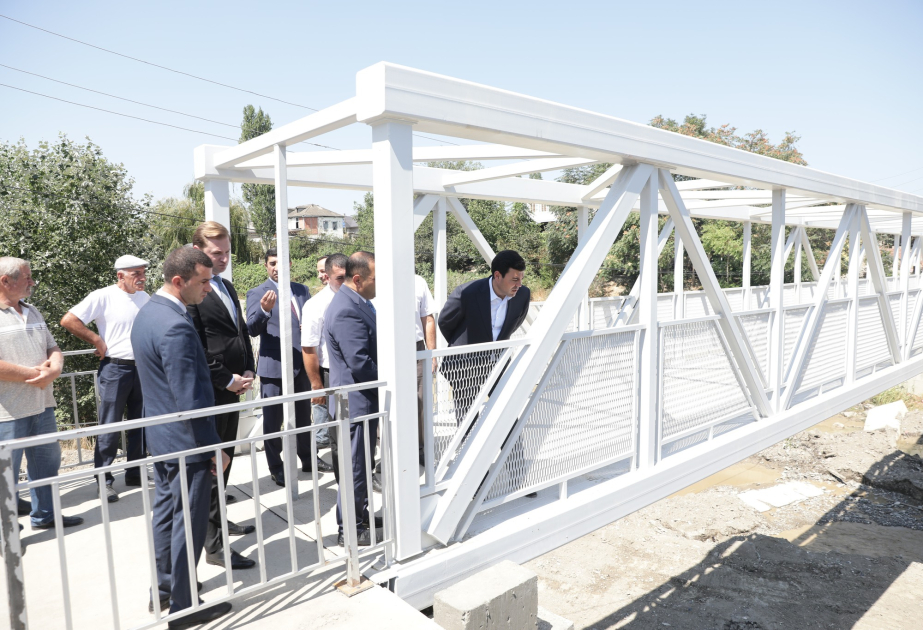 Xaçmazda Qudyalçay üzərində yeni piyada körpüsü istifadəyə verilib