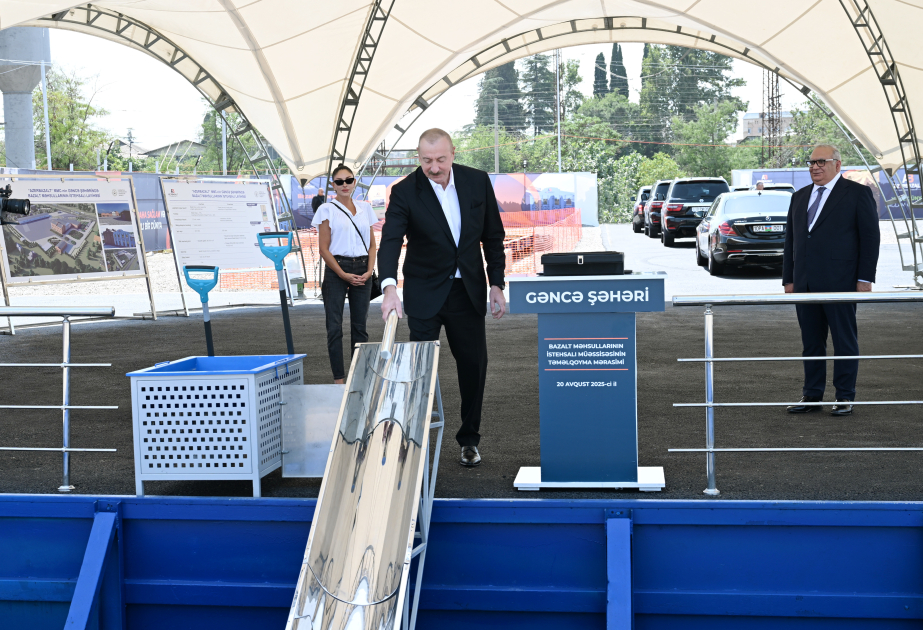 Grundsteinlegung für Produktionsanlage für Basaltprodukte in Ganja AKTUALISIERT VIDEO