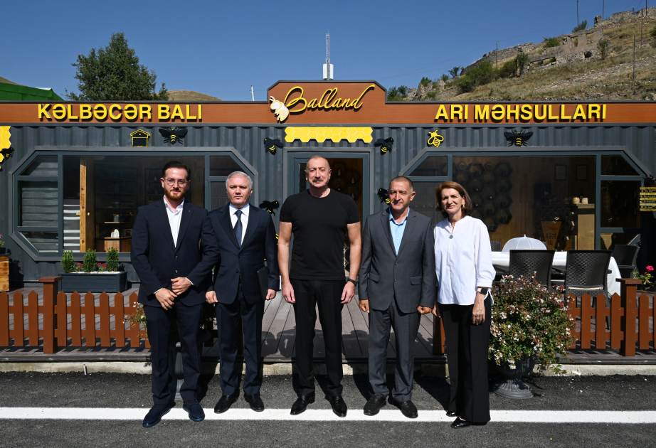 President Ilham Aliyev attended opening of "Balland – Kalbajar honey, bee, and beekeeping products store" VIDEO