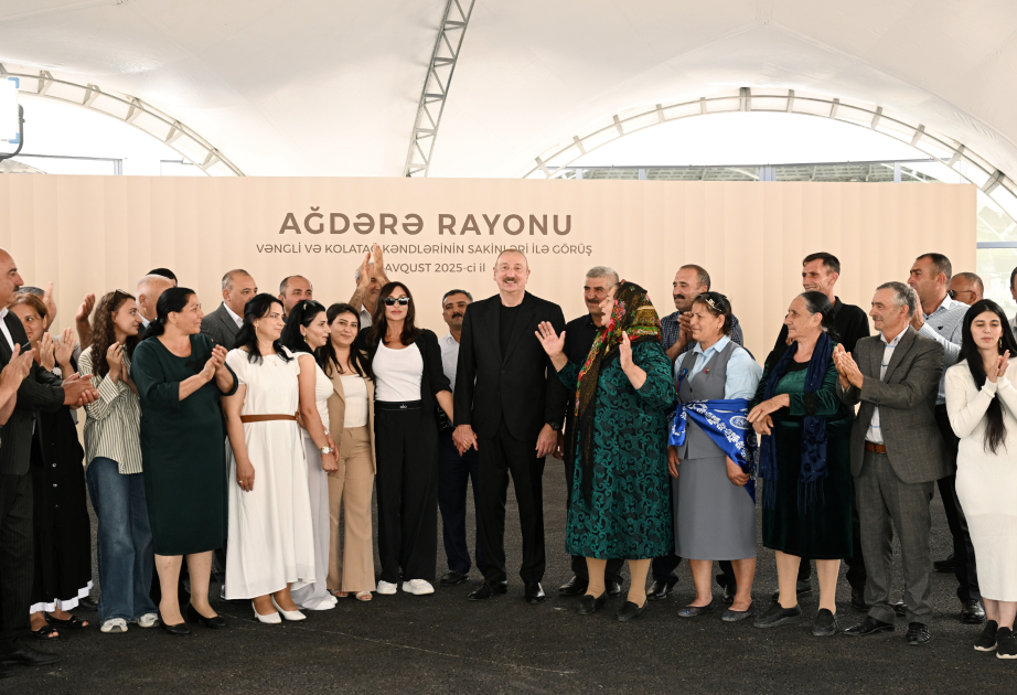 Präsident Ilham Aliyev und First Lady Mehriban Aliyeva trefen sich mit Bewohnern der Dörfer Vangli und Kolatagh im Bezirk Aghdara  AKTUALISIERT  VIDEO