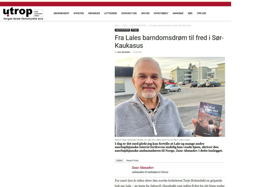 Norwegian publication highlights peace process in the South Caucasus