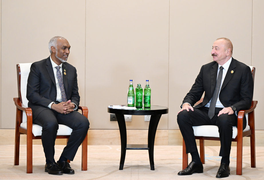 阿塞拜疆总统伊利哈姆·阿利耶夫在天津会见马尔代夫总统