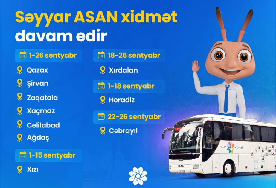 Səyyar "ASAN xidmət"in regionlarda fəaliyyəti davam edir