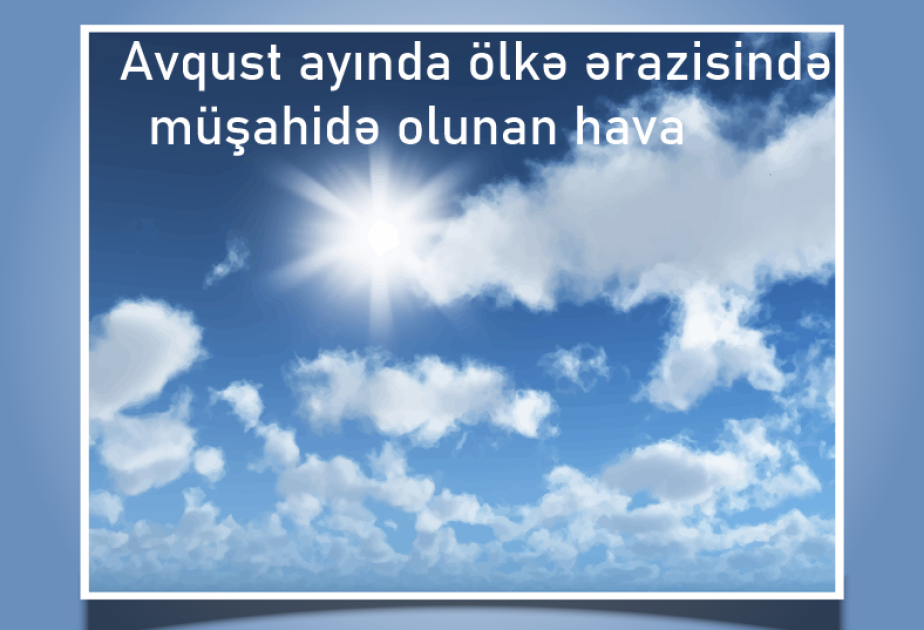 Avqust ayında bölgələr üzrə 16 gün yağıntılı hava şəraiti müşahidə edilib
