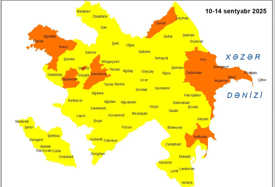 Küləkli hava şəraiti ilə bağlı sarı və narıncı xəbərdarlıqlar verilib