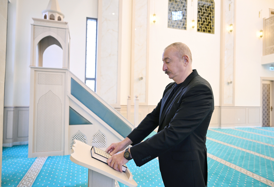 الرئيس إلهام علييف يحضر حفل افتتاح مسجد هادروت في خوجاوند المحررة من الاحتلال الأرميني