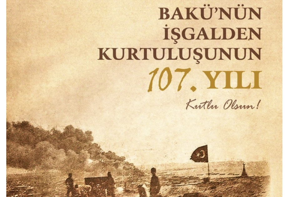 Türkiyə XİN: Bakının işğaldan azad edilməsinin 107-ci ildönümü münasibətilə azərbaycanlı qardaşlarımızı ən səmimi arzularımızla təbrik edirik