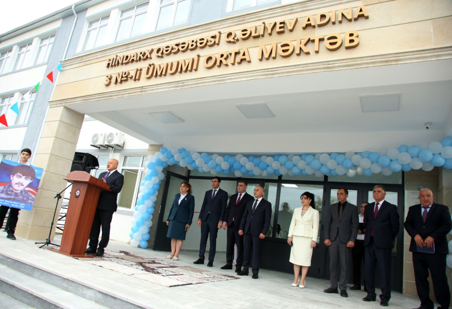 Ağcabədinin Hindarx qəsəbəsində yeni məktəb binası istifadəyə verilib
