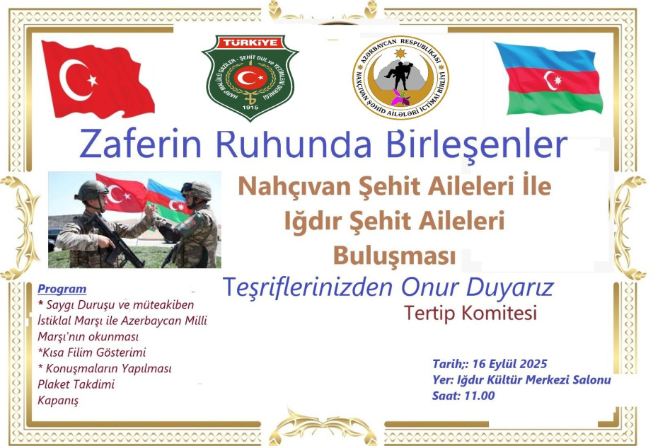 Azərbaycan və Türkiyədən olan şəhid ailələri və qazilərlə İğdırda görüş keçirilib