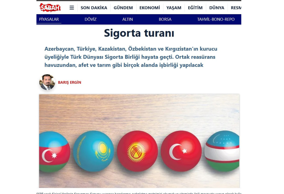 Газета Sabah: В Шуше определили пути сотрудничества тюркских стран в сфере страхования