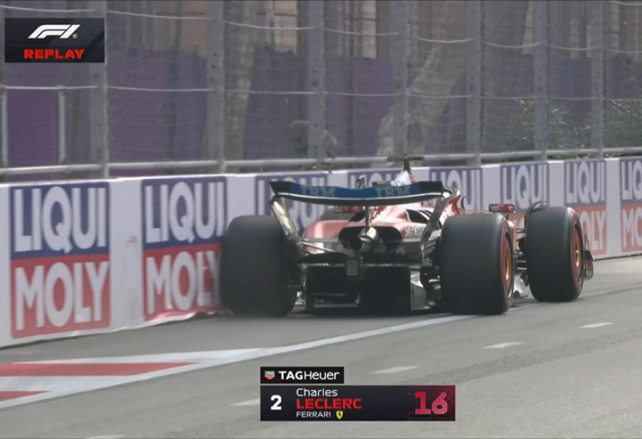 Fórmula 1: El bólido de Charles Leclerc sufre un accidente en el circuito de Bakú