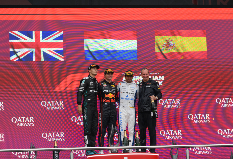 Ganadores del Gran Premio de Fórmula 1 de Azerbaiyán fueron premiados