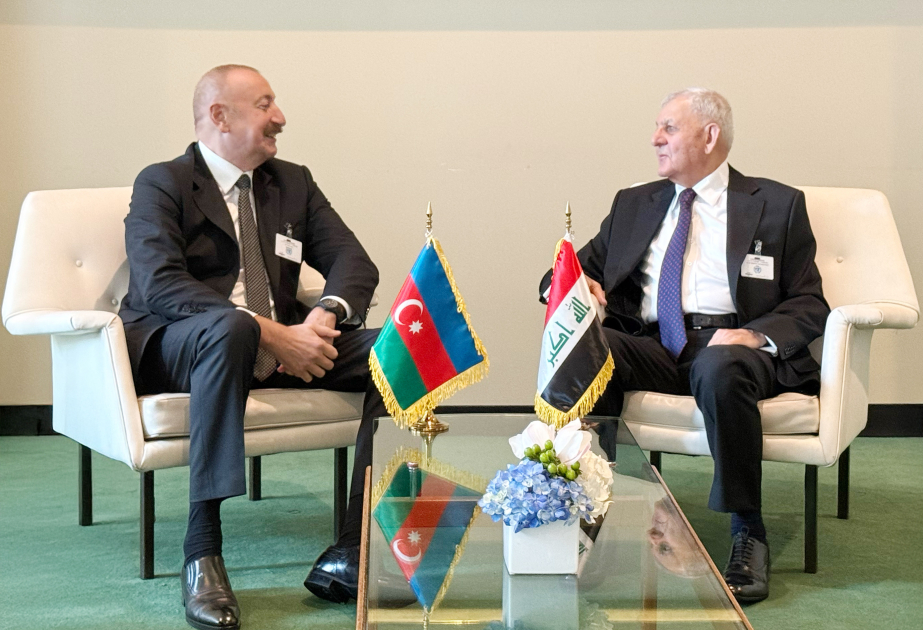 President of Azerbaijan Ilham Aliyev met with President of Iraq at UN headquarters in New York VIDEO