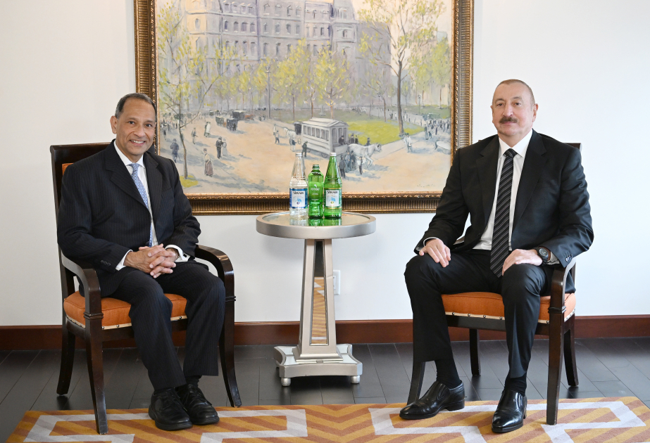 伊利哈姆·阿利耶夫总统在纽约会见美国商会高级副会长