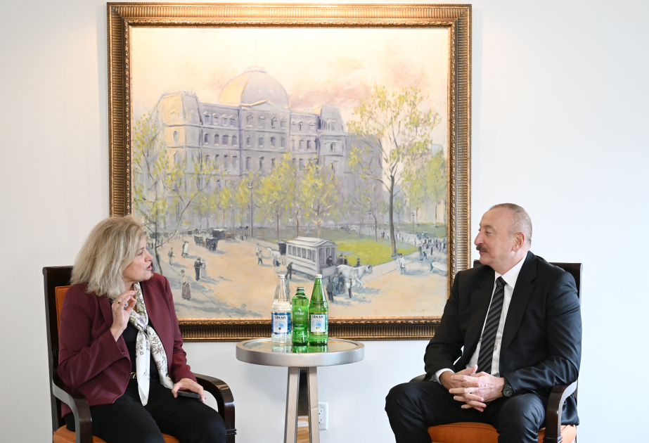 Präsident von Aserbaidschan Ilham Aliyev trifft CEO und Präsidentin von Franklin Templeton in New York VIDEO