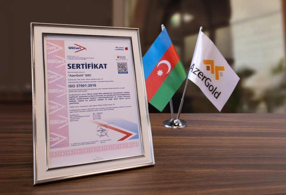 “AzerGold” beynəlxalq standart üzrə daha bir sertifikat əldə edib