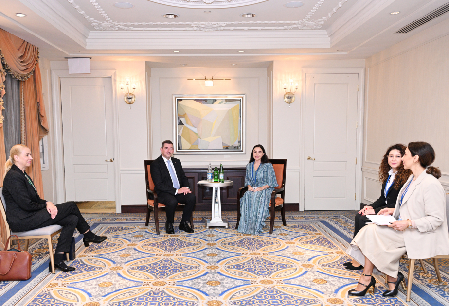 Vizepräsidentin der Heydar-Aliyev-Stiftung Leyla Aliyeva trifft Ehemann der slowenischen Präsidentin in New York VIDEO