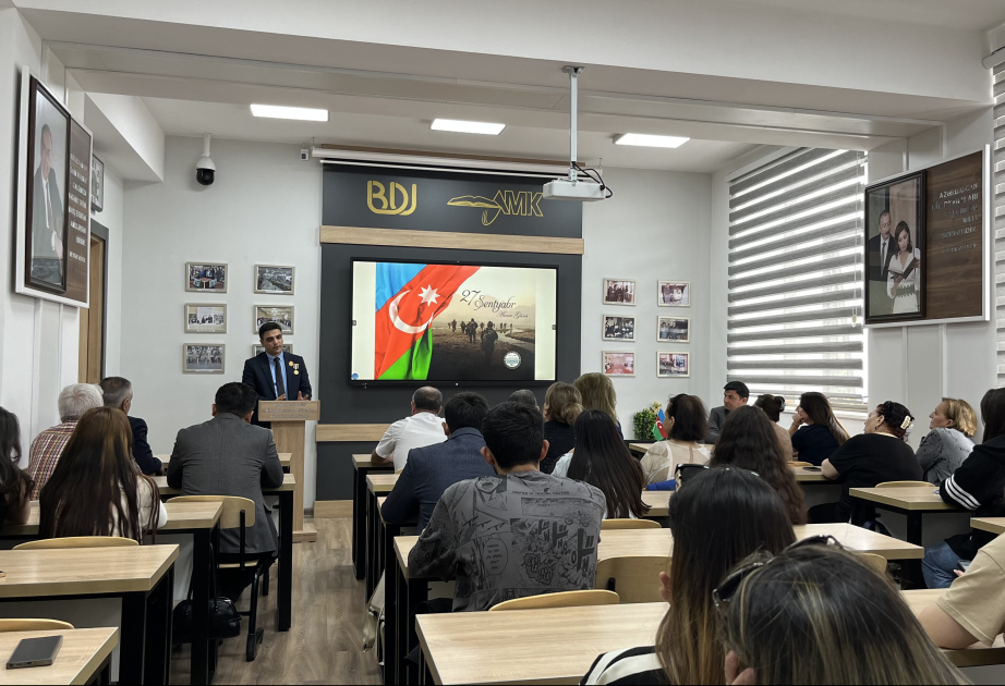 BDU-da Vətən müharibəsi qazisi Sərxan Veysəlli ilə görüş olub