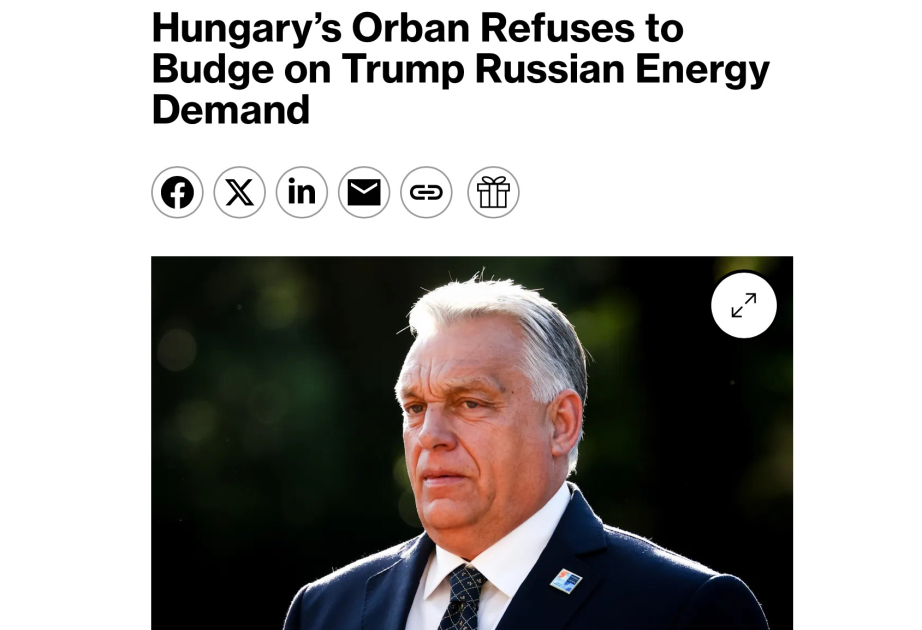 Orban: Budapeşt enerji siyasətində öz maraqlarını rəhbər tutacaq