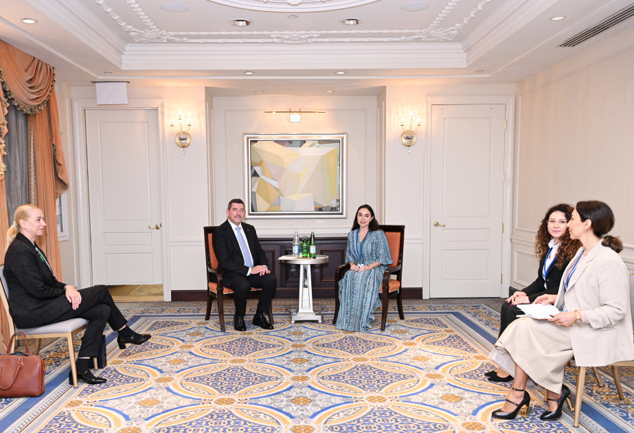 盖达尔·阿利耶夫基金会副主席莱拉·阿利耶娃在纽约会见斯洛文尼亚总统丈夫阿莱什·穆萨尔