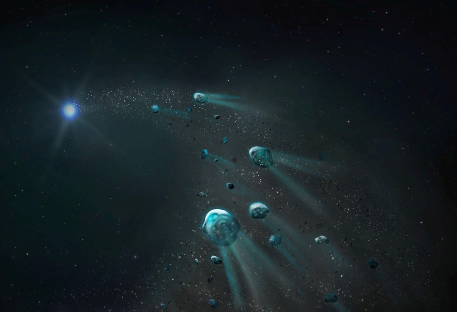 Icy planetesimal with high nitrogen and water content discovered in white dwarf's atmosphere