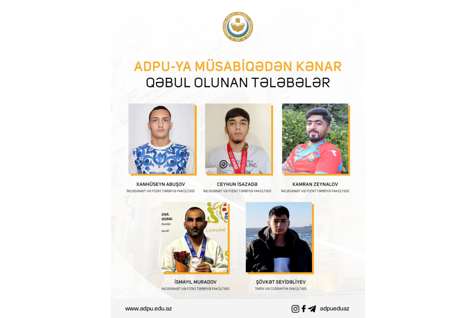 Bu il Pedaqoji Universitetə beş nəfər müsabiqədənkənar qaydada qəbul olunub