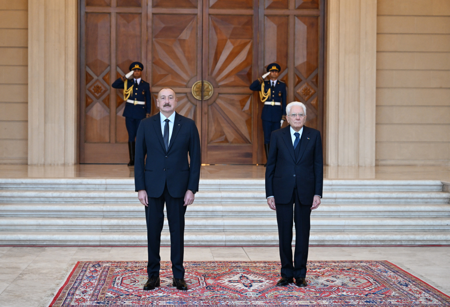 Official welcome ceremony was held in Baku for President of Italy Sergio Mattarella VIDEO