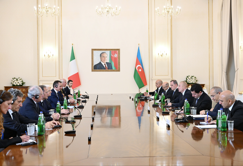 President of Azerbaijan Ilham Aliyev held expanded meeting with President of Italy Sergio Mattarella