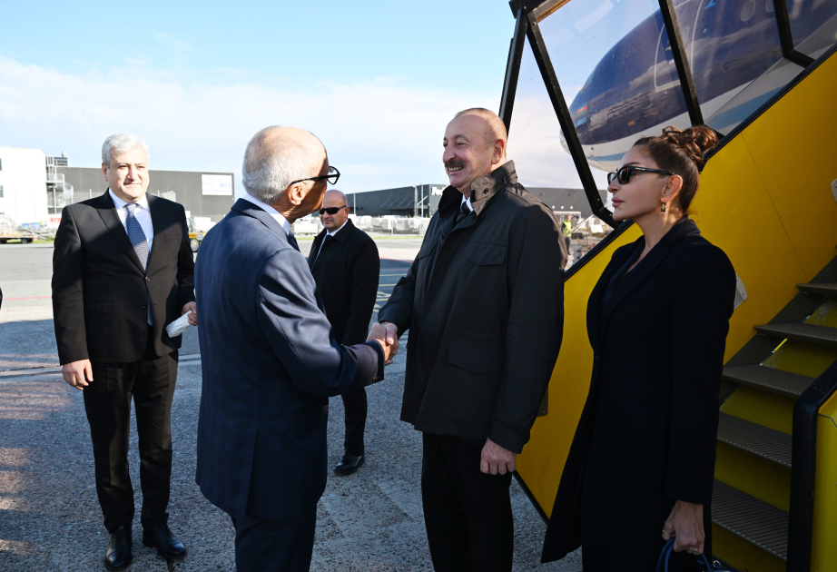 Präsident von Aserbaidschan Ilham Aliyev zu Arbeitsbesuch in Dänemark eingetroffen VIDEO