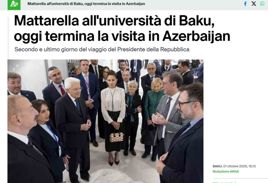 Italian media outlets highlight President Sergio Mattarella’s visit to Azerbaijan