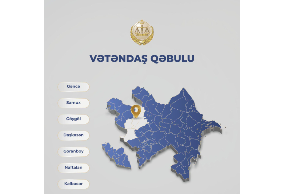 Ədliyyə naziri Gəncədə vətəndaşların müraciətlərini dinləyəcək