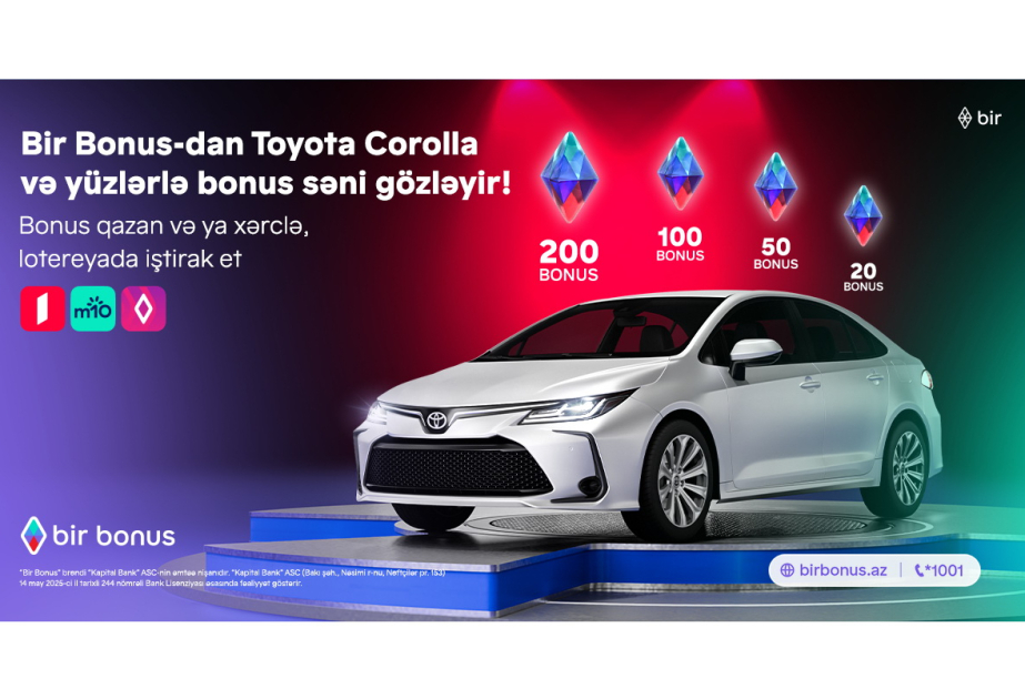 ®  Bir Bonus дарит Toyota Corolla и сотни бонусов