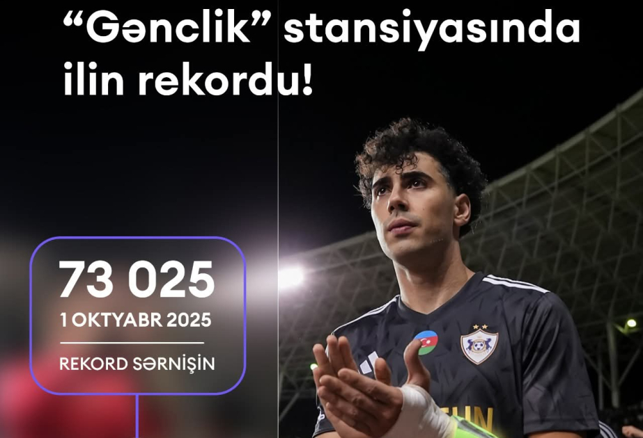 "Qarabağ" - "Kopenhagen" oyunu günü metronun “Gənclik” stansiyasında ilin rekord nəticəsi qeydə alınıb