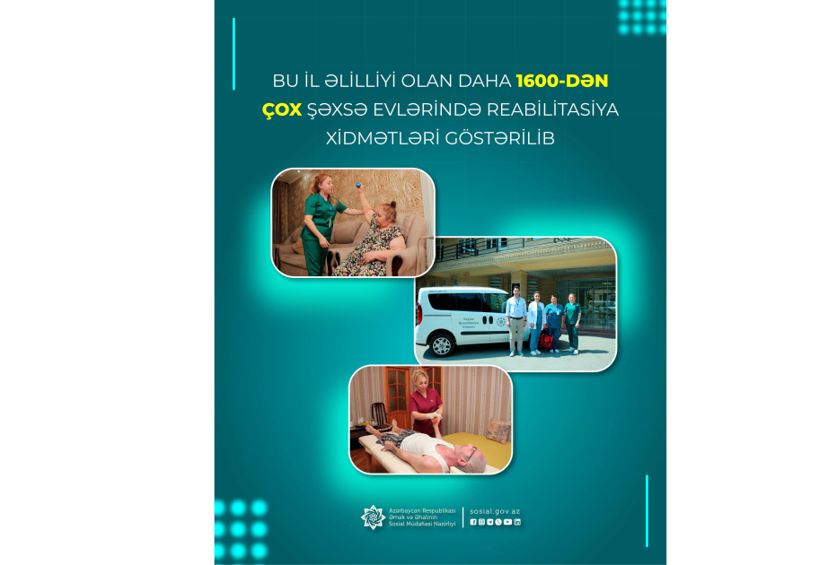 Əlilliyi olan daha 1600-dən çox şəxsə evlərində reabilitasiya xidmətləri göstərilib