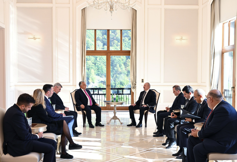 Gabala: Präsident Ilham Aliyev trifft Premierminister Ungarns VIDEO