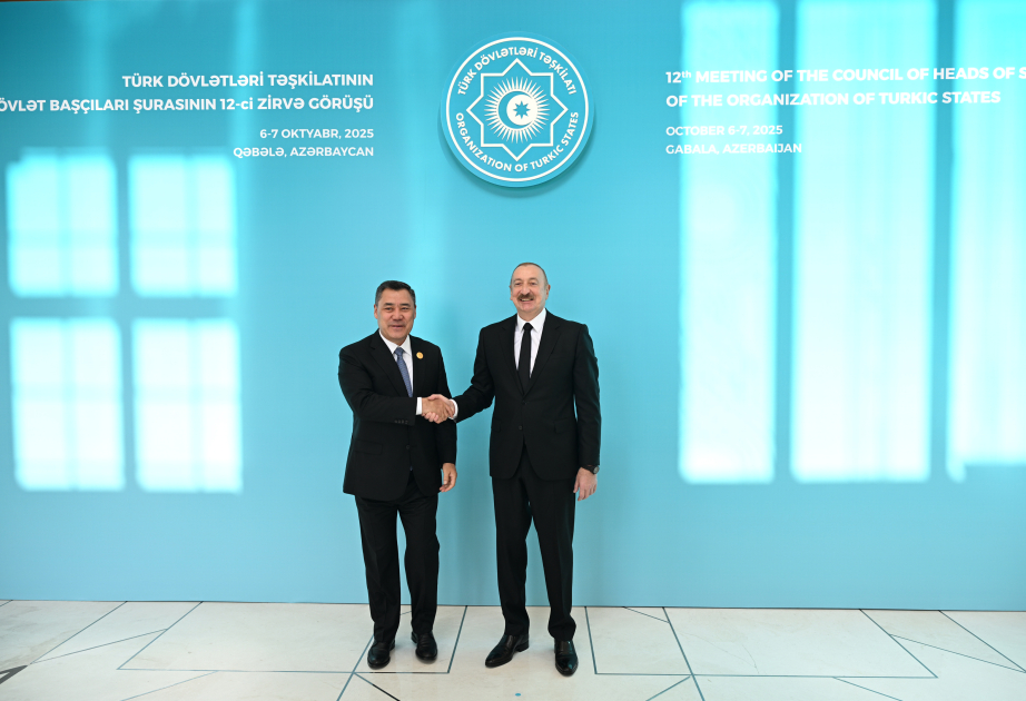 Präsident Ilham Aliyev empfängt in Gabala am Gipfel des OTS-Rates der Staatsoberhäupter teilnehmende Staats- und Regierungschefs VIDEO