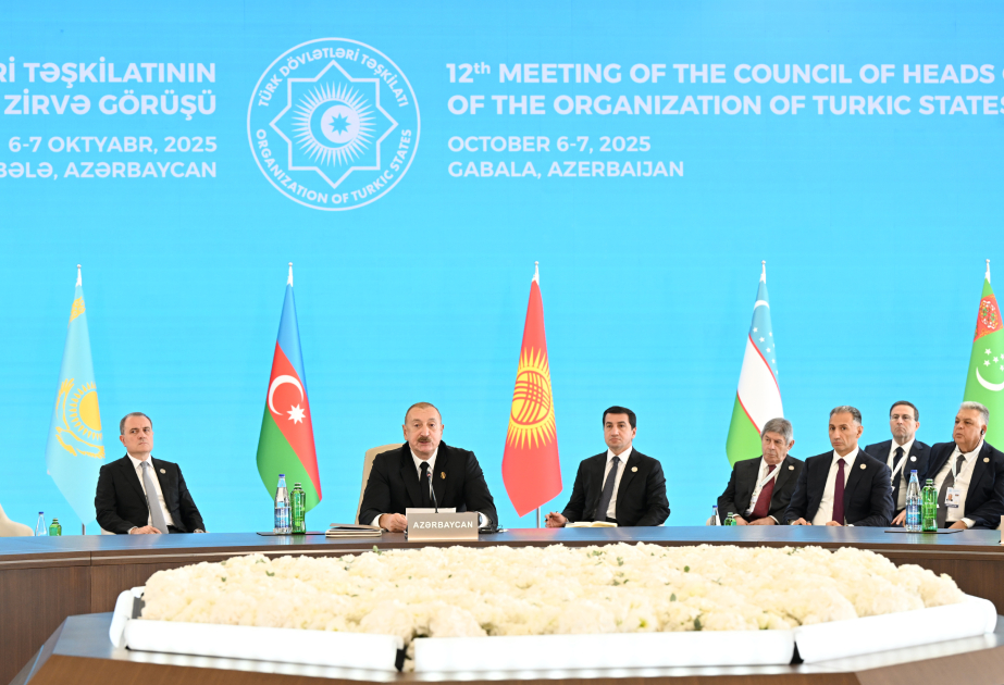 In Gabala Gipfel des OTS-Rates der Staatsoberhäupter stattgefundenPräsident Ilham Aliyev hält Rede bei der Veranstaltung AKTUALISIERT-2 VIDEO