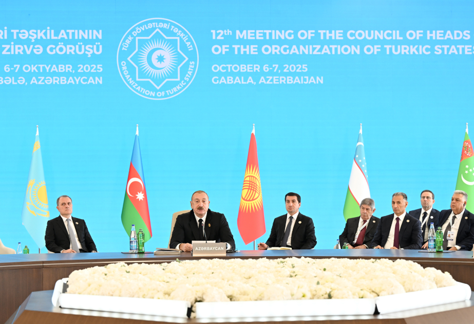 Arrancó en Gabala la 12.ª Cumbre del Consejo de Jefes de Estado de la Organización de Estados Túrquicos El Presidente de Azerbaiyán pronunció un discurso en el evento
