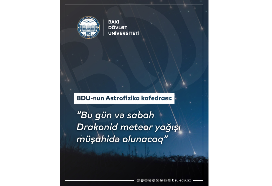 Bu gün və sabah Drakonid meteor yağışı müşahidə olunacaq
