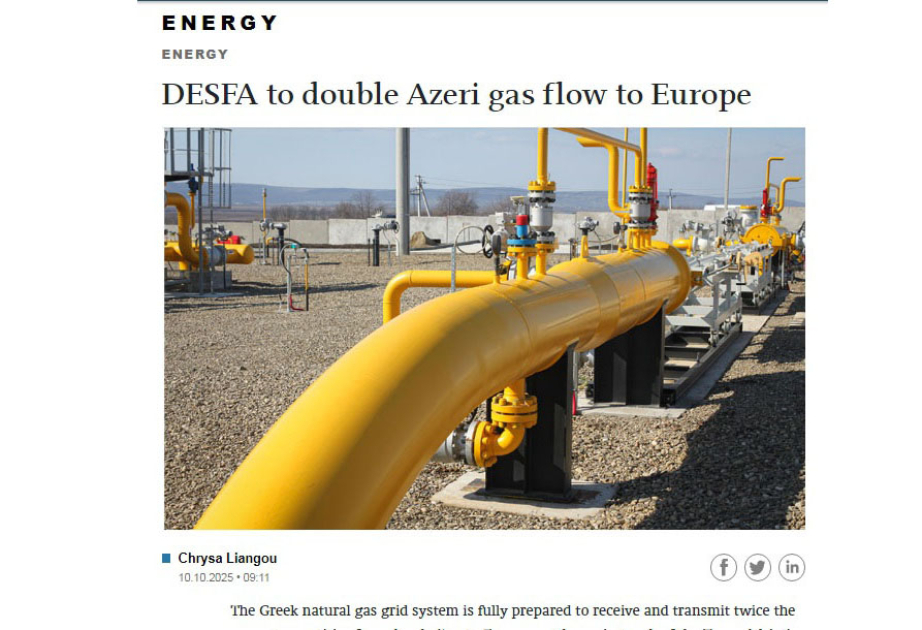 DESFA to double Azerbaijani gas flow to Europe