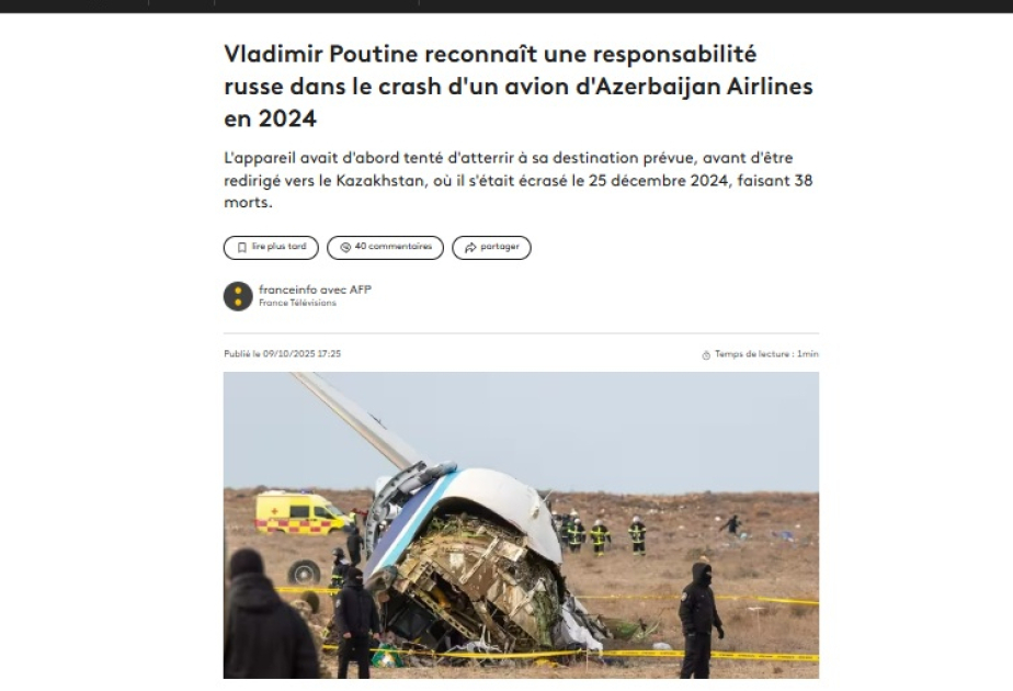 French media highlights President Ilham Aliyev's meeting with Russian President Vladimir Putin