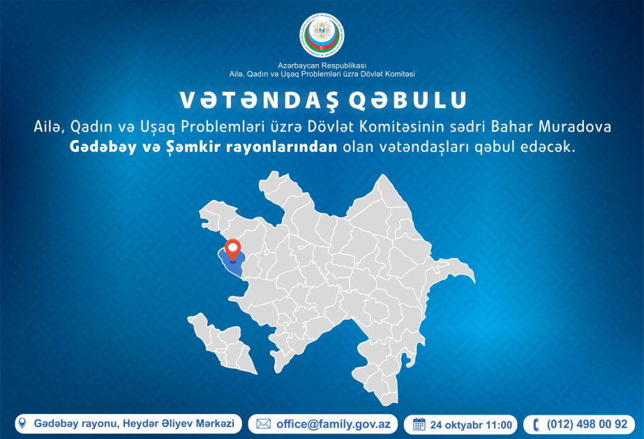 Dövlət Komitəsinin sədri Gədəbəy və Şəmkir sakinləri ilə görüşəcək