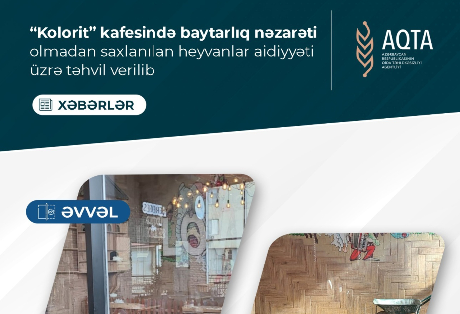 “Kolorit” kafesində baytarlıq nəzarəti olmadan saxlanılan heyvan və quşlar aidiyyəti üzrə təhvil verilib
