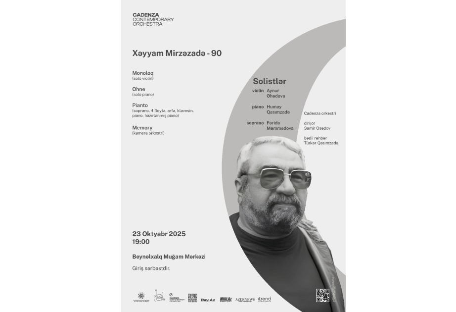 “Cadenza” orkestrinin növbəti konsert proqramı Xəyyam Mirzəzadənin 90 illiyinə həsr olunacaq