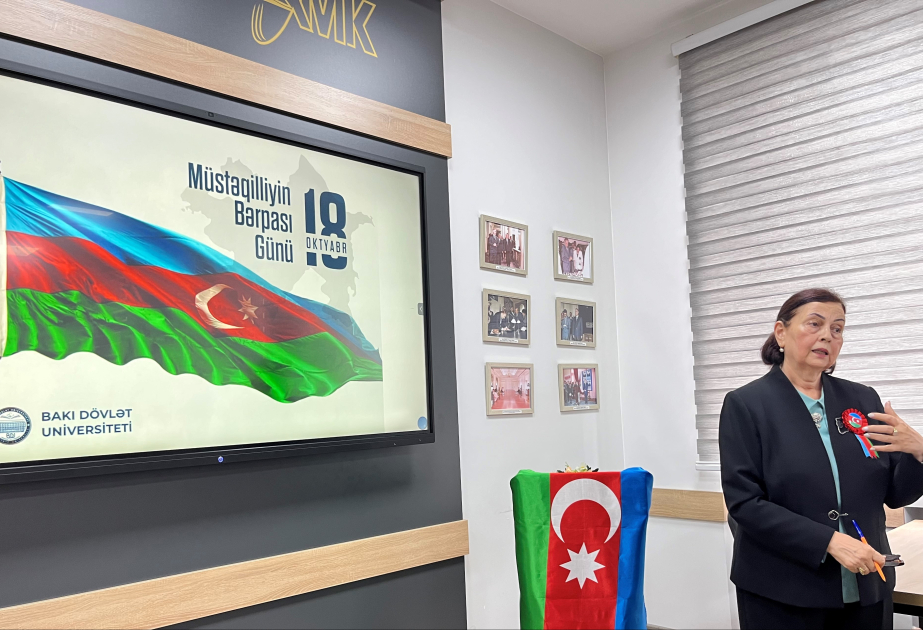 BDU-da Müstəqilliyin Bərpası Gününə həsr edilmiş xüsusi dərs keçirilib