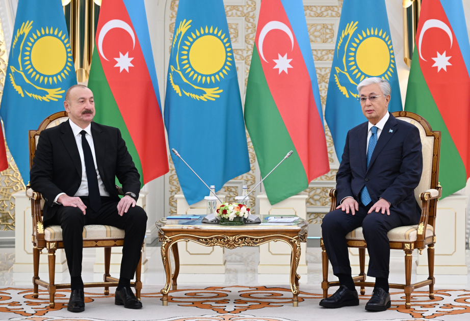 President of Azerbaijan Ilham Aliyev held one-on-one meeting with President of Kazakhstan Kassym-Jomart Tokayev in Astana VIDEO